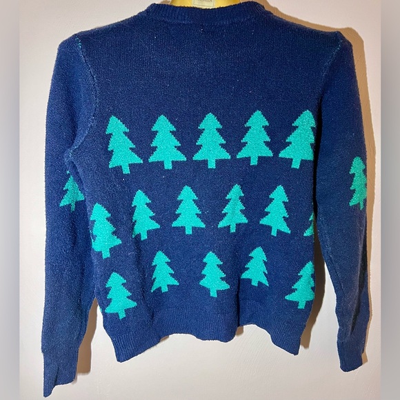Blue and green tree Christmas sweater - Picture 2 of 3